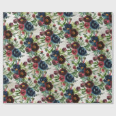 Bordeaux Peonies Blooming Garden Wrapping Pap Geschenkpapier (Flach)