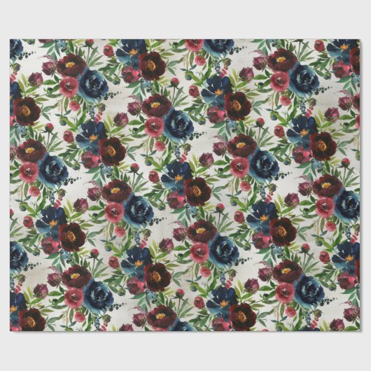 Bordeaux Peonies Blooming Garden Wrapping Pap Geschenkpapier (Flach)