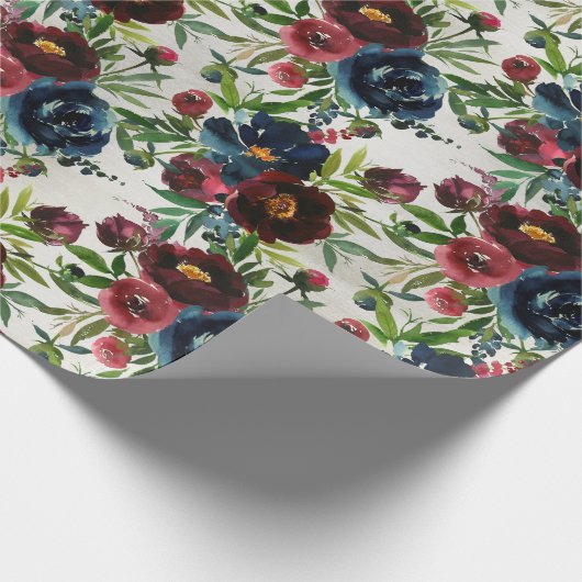 Bordeaux Peonies Blooming Garden Wrapping Pap Geschenkpapier (Ecke)