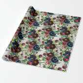 Bordeaux Peonies Blooming Garden Wrapping Pap Geschenkpapier (Ungerollt)