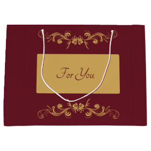 Bordeaux Personalisiert große Geschenktasche Große Geschenktüte