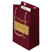 Bordeaux Personalisierte kleine Geschenktasche Geschenktüte (Vorderseite Schrägansicht)