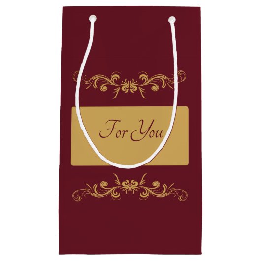 Bordeaux Personalisierte kleine Geschenktasche Geschenktüte (Vorderseite)
