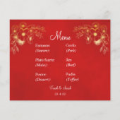 Bordeaux-Platzkarte mit zweisprachigem Menü (Rückseite)