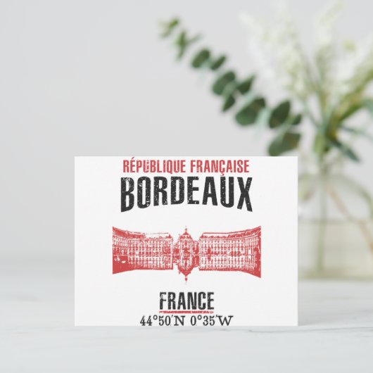 Bordeaux Postkarte (Stehend Vorderseite)
