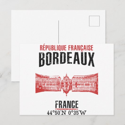 Bordeaux Postkarte (Vorne/Hinten)