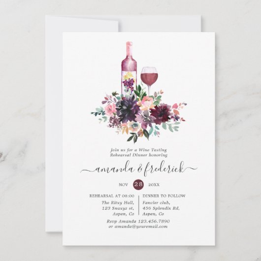 Bordeaux Probe Dinner Einladung (Vorderseite)