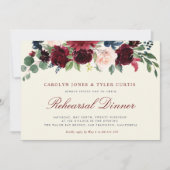 Bordeaux-Probe mit Blumenmotiven Einladung (Vorderseite)