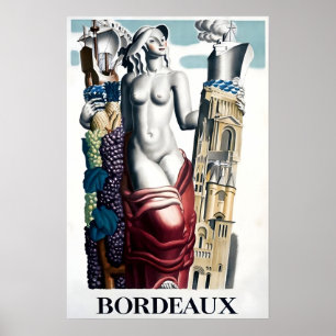 Bordeaux-Reiseposter Französischer Druck Frankreic Poster