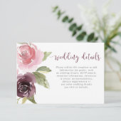 Bordeaux-Rosa-Blütenfarbe Begleitkarte (Stehend Vorderseite)