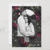 Bordeaux-Rote Rosen Schadowy-Hochzeit Einladung (Rückseite)