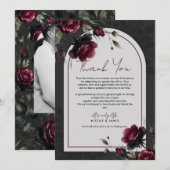 Bordeaux-Rote Rosen Schadowy-Hochzeit Einladung (Vorne/Hinten)