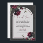 Bordeaux-Rote Rosen Schadowy-Hochzeit Einladung<br><div class="desc">Dankeskarte. Karo anderer Artikel in dieser passenden Suite.</div>