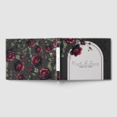 Bordeaux-Rote Rosen Schadowy-Hochzeit Gästebuch (Voll)