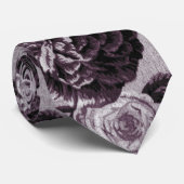 Bordeaux Rotes Vintages Blumengewebe Krawatte (Gerollt)