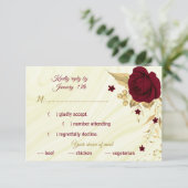 Bordeaux RSVP Karte (Stehend Vorderseite)