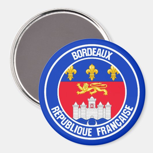 Bordeaux-RundEmblem Magnet (Vorderseite/Rückseite)
