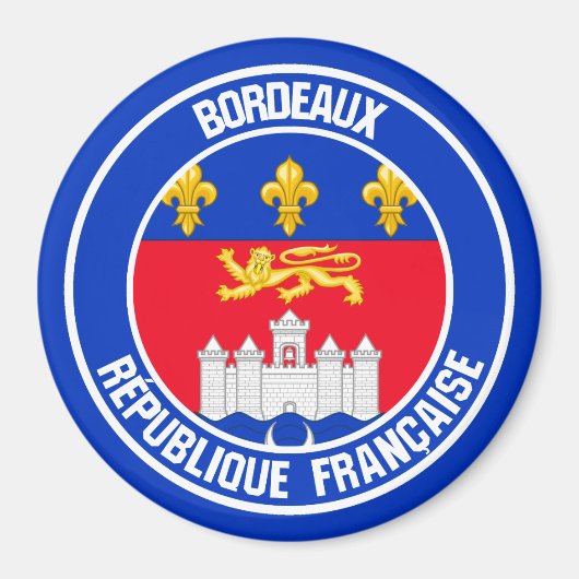 Bordeaux-RundEmblem Magnet (Vorne)