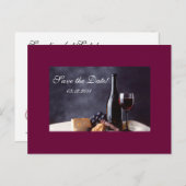 Bordeaux Save the Date Ankündigungspostkarte (Vorne/Hinten)