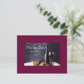 Bordeaux Save the Date Ankündigungspostkarte (Stehend Vorderseite)