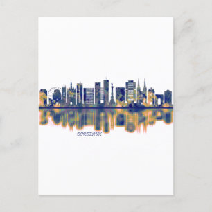 Bordeaux Skyline Feiertagspostkarte