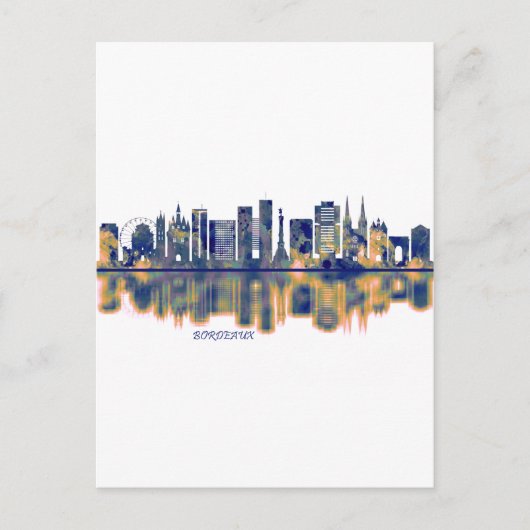 Bordeaux Skyline Feiertagspostkarte (Vorderseite)
