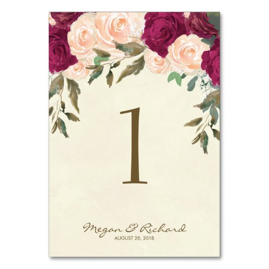 Bordeaux-Tischnummer Tischnummer (Rückseite)