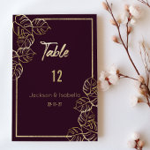 Bordeaux-Tischnummern Einladung