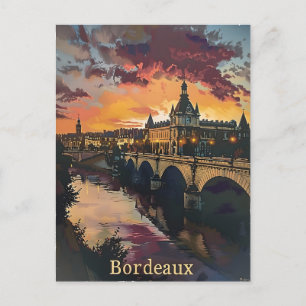 Bordeaux Twilight: Sunset Symphony Lila Clouds Postkarte