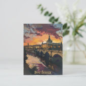 Bordeaux Twilight: Sunset Symphony Lila Clouds Postkarte (Stehend Vorderseite)