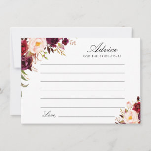 Bordeaux und Blütenrot Hinweiskarte