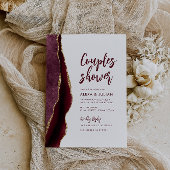 Bordeaux und Goldmedaille Paare Dusche Einladung