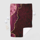Bordeaux- und Goldschicht mit Monogramm Golfhandtuch (Insitu)