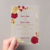 Bordeaux- und Goldschmiedetts-Blume Acryleinladungen (Insitu (Handheld))