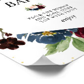 Bordeaux- und Marineschild Brautparty mimosa Bar Poster (Ecke)