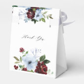 Bordeaux- und staubblaue blühende Gastgeschenk Hoc Geschenkschachtel (Rückseite)