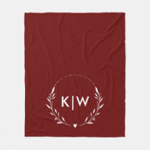 Bordeaux und Weiß | Monogram für moderne Initials