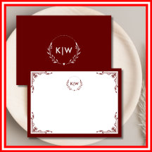 Bordeaux und Weiß | Monogram für moderne Initials