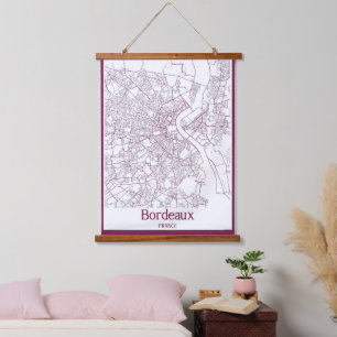 Bordeaux Wandteppich Mit Holzrahmen