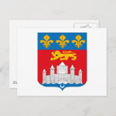 Bordeaux-Wappen Postkarte (Vorne/Hinten)