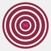 Bordeaux-weiße Kreise - kongrammatiert Runder Aufkleber (Vorderseite)