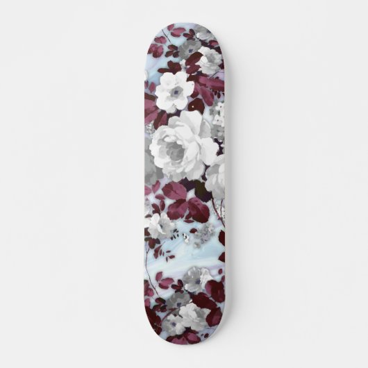 Bordeaux-weißes Marmormuster Skateboard (Vorne)