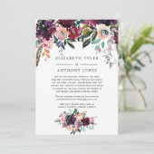 Bordeaux Wine Reduced Wedding Guest List Ankündigung (Stehend Vorderseite)