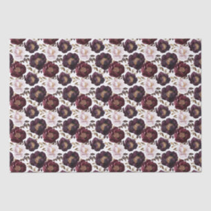 bordeauxfarbene Blume mit goldenem Glitzer Seidenpapier
