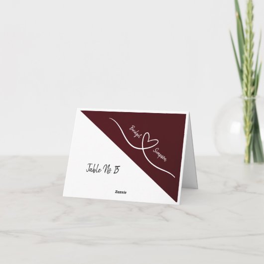 bordeauxfarbene, elegante Gästekarten Dankeskarte (Rückseite)