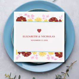 bordeauxfarbene, elegante Hochzeit Serviette