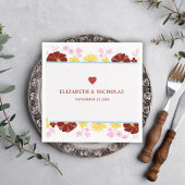 bordeauxfarbene, elegante Hochzeit Serviette