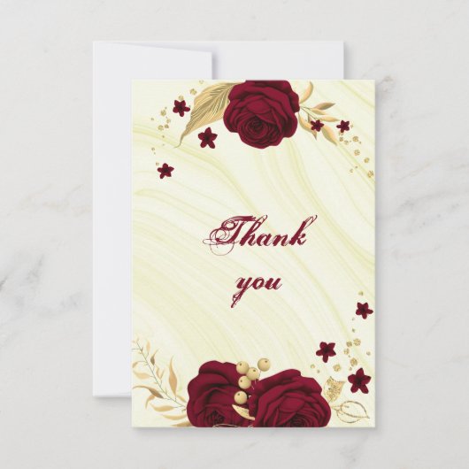 bordeauxfarbener Marmor Dankeskarte (Vorderseite)