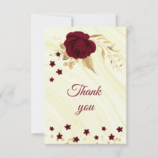 bordeauxfarbener Marmor Dankeskarte (Vorderseite)