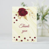 bordeauxfarbener Marmor Dankeskarte (Stehend Vorderseite)